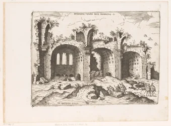 Gezicht op de Basilica van Maxentius te Rome