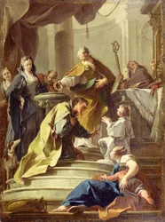 St. Prosdocimus die St. Daniël doopt (olieverf op doek)