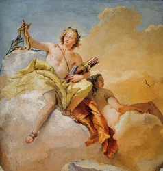 Apollo en Diana, uit de zaal van de Olympische godheden in de Foresteria (gastenverblijf), 1757