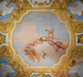 Plafond van de Kamer van Orlando Furioso in de Palazzina