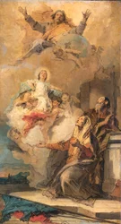 God de Vader stuurt de Maagd Maria naar haar ouders Joachim en Anna Alternatieve titel(s):  

Het visioen van de heilige Anna