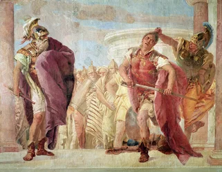 Minerva weerhoudt Achilles ervan Agamemnon te doden, uit Homeros