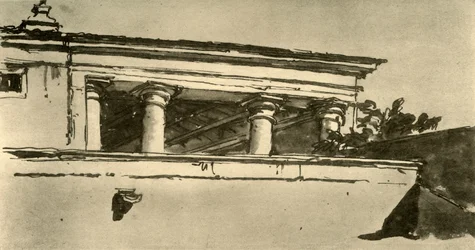 Zuilenhal van een villa, 1757, 1928