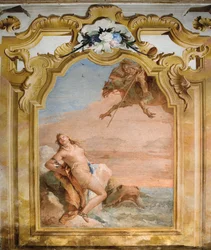 Ruggero Bevrijdt Angelica, uit de Kamer van Orlando Furioso in de Palazzina