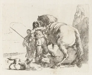 De Ruiter Staand bij Zijn Paard, uit Vari capricci