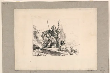 Drie soldaten en een jongen, uit de Vari Capricci