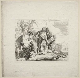 Verschillende caprices: De jonge soldaat en de astroloog, 1785