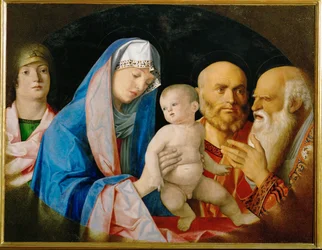 De presentatie van Jezus in de tempel (olieverf op populierenhout)