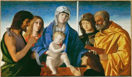 Maagd en kind met de heiligen Johannes Baptist, Magdalena, Joris en Petrus ...