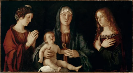 Maagd met kind met Sint Catharina en Sint Maria Magdalena