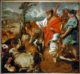 Noach en de dieren (schilderij op doek)