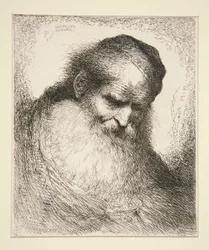 Oude Man met een Baard Frontaal (uit Serie van Grote Oosterse Hoofden)
