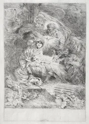 De Geboorte met God de Vader en de Heilige Geest