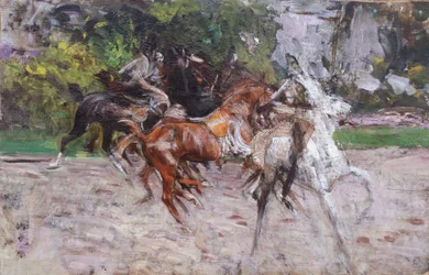 Paarden in het Bois de Boulogne, c.1885