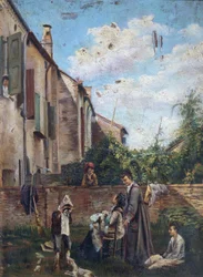 Italië, Ferrara, De Binnenplaats van het Vaderlijk Huis