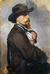 Portret van de Italiaanse schilder Vincenzo Cabianca (1827-1902)