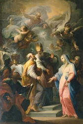 Huwelijk van de Maagd Maria, door Giovanni Camillo Sagrestani (1660-1731), Kerk van Santo Spirito, Florence, Italië