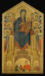 Madonna van de Heilige Drie-eenheid, geschilderd rond 1260 voor de Kerk van de Drie-eenheid in Florence (schilderij op hout)