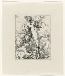 Putti brengen offer aan de god Terminus