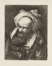 Oudere man met een tulband, uit de Raccolta di Teste (Verzameling van hoofden)