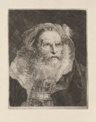 Mediterende oude man, uit de Raccolta di Teste (verzameling van hoofden)