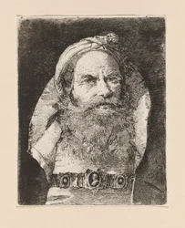 Oude man met kleine tulband, uit de Raccolta di Teste (Collectie van hoofden)