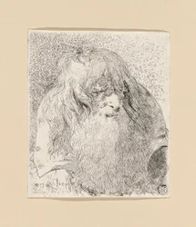 Oude man met een baard en lang haar, uit de Raccolta di Teste (Collectie van Hoofden)