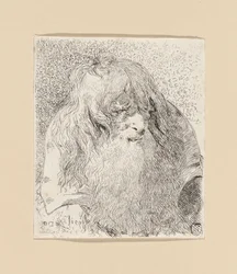 Oude man met baard en lang haar, uit de Raccolta di Teste (Verzameling van hoofden)