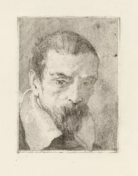 Oude man met baard en onbedekt hoofd, uit de Raccolta di Teste (Verzameling van hoofden)