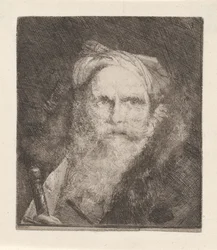 Oude man met een zwaard, uit de Raccolta di Teste (Verzameling van hoofden)