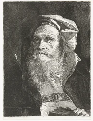 Oude man met baard en boek