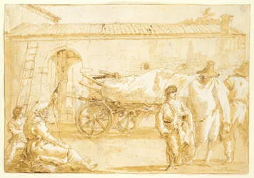 Boeren met een boerderijwagen