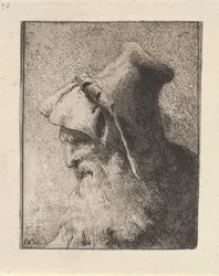 Profiel van een bebaarde oudere man, uit de Raccolta di Teste (Verzameling van hoofden)