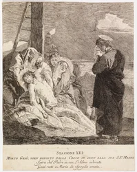 Via crucis - Statie XIII. Jezus wordt van het kruis gehaald