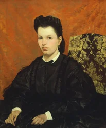 Portret van zijn eerste vrouw, door Giovanni Fattori (1825-1908)