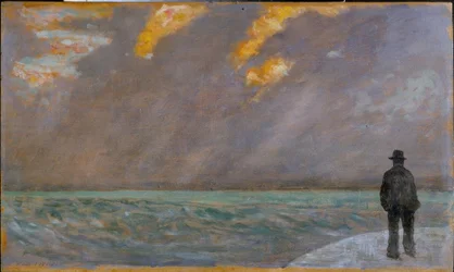 Zonsondergang boven de zee