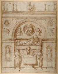 Ontwerp voor een muur graf in Etruskische stijl