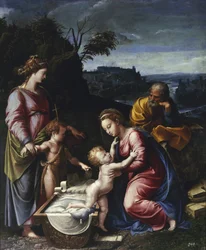 De Heilige Familie met de jonge Johannes de Doper en Sint-Catharina