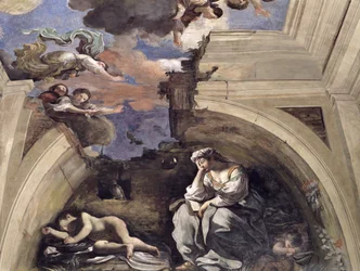 De Sala di Aurora detail van een Allegorie van de Nacht (detail)