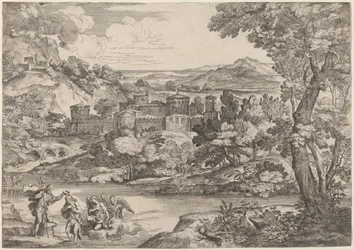 De Doop van Christus, Gezet in een Bergachtig Landschap