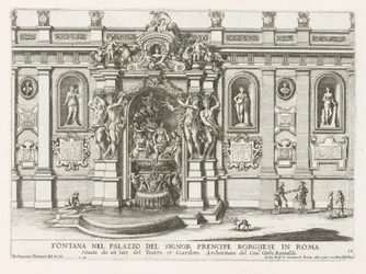 Nymphaeum in de binnenplaats van het Palazzo Borghese te Rome