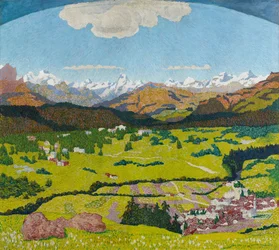 Panorama van Flims. Drieluik, centraal paneel, 1904