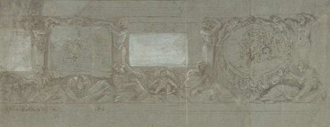 Ontwerp voor een muurschildering met het offer van Abraham en de vlucht naar Egypte, ca. 1600-1647