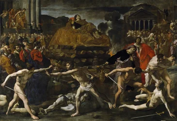 Begrafenis van een Romeinse keizer Crematieceremonie