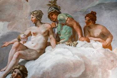 Venus en Mars. Detail van "De raad van de goden" 1624-1625