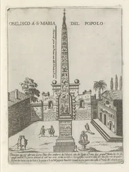 De Egyptische obelisk van Ramses II op Piazza del Popolo te Rome