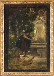 Bij de fontein