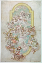 Tekening, Plafond met Jupiter, Jun, 1718-30