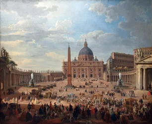 Rit van Duc de Choiseul (1719-1785) op het Sint-Pietersplein in Rome