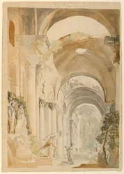 Romeinse Ruïnes met Figuren
